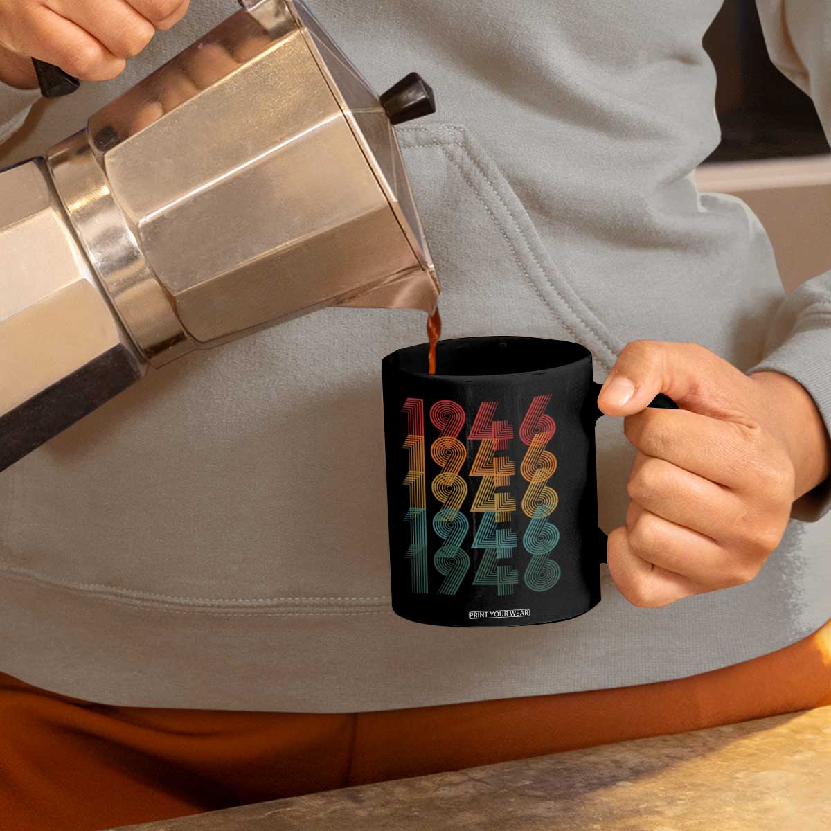 80th Birthday Coffee Mug Vintage 1946 Retro 80 Years Old Birthday TS11 Print Your Wear