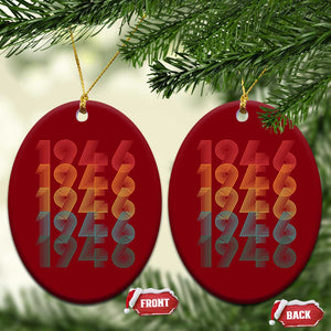80th Birthday Ceramic Ornament Vintage 1946 Retro 80 Years Old Birthday TS11 Print Your Wear
