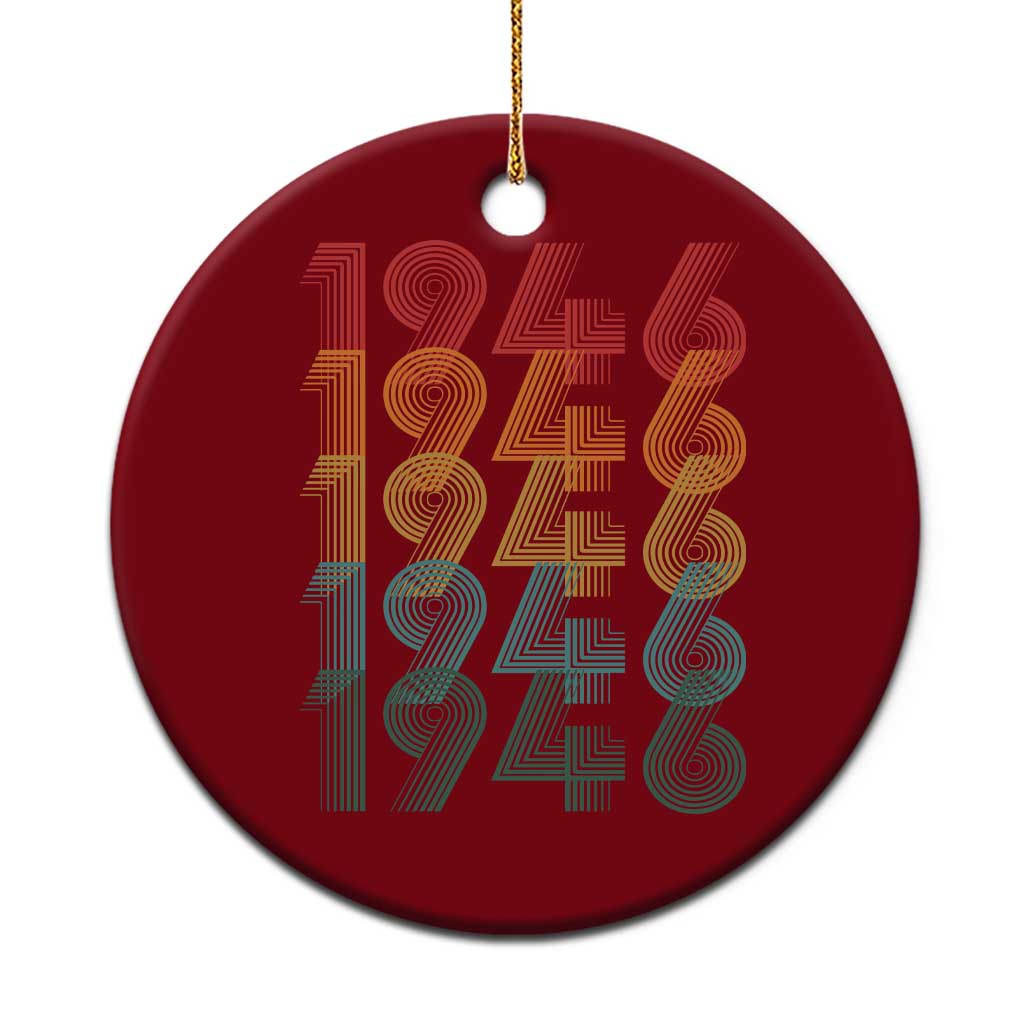 80th Birthday Ceramic Ornament Vintage 1946 Retro 80 Years Old Birthday TS11 1pc Red Print Your Wear