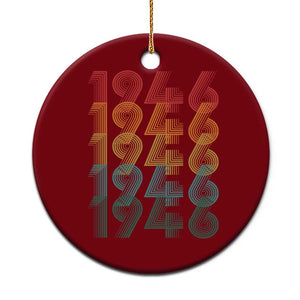 80th Birthday Ceramic Ornament Vintage 1946 Retro 80 Years Old Birthday TS11 1pc Red Print Your Wear