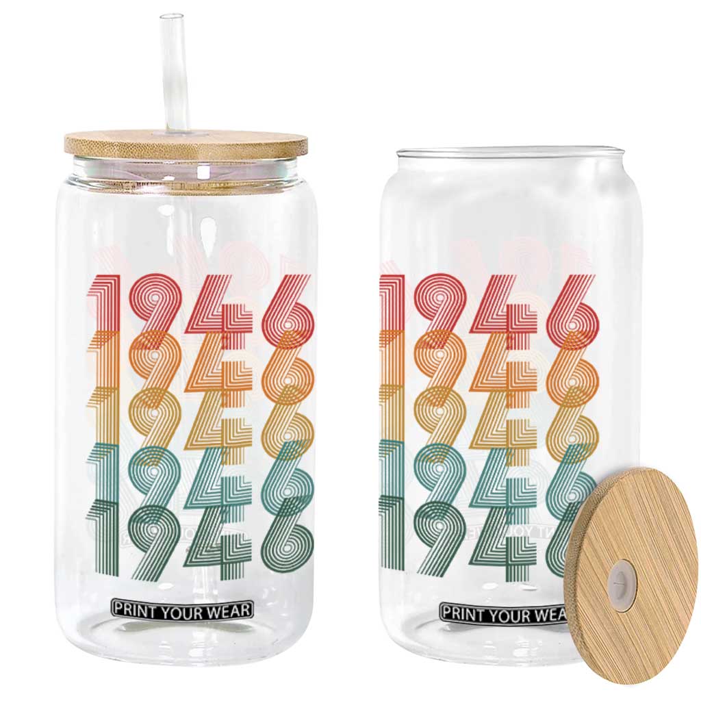 80th Birthday Glass Can Vintage 1946 Retro 80 Years Old Birthday TS11 Print Your Wear