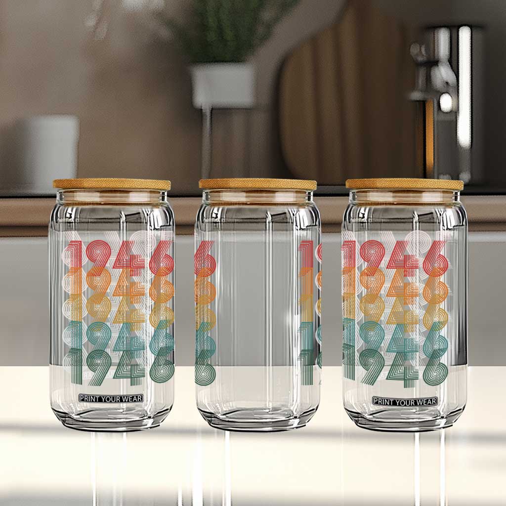80th Birthday Glass Can Vintage 1946 Retro 80 Years Old Birthday TS11 Print Your Wear