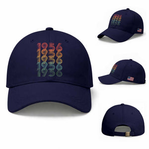 70th Birthday Baseball Cap Vintage 1956 Retro 70 Years Old Birthday TS11 Baseball Cap Universal Fit Dark Blue Print Your Wear