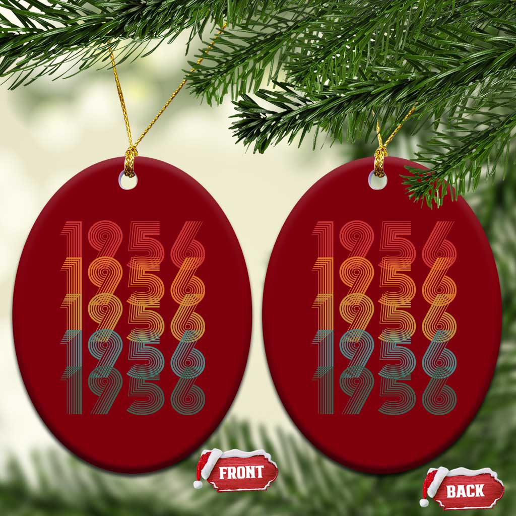 70th Birthday Ceramic Ornament Vintage 1956 Retro 70 Years Old Birthday TS11 Print Your Wear