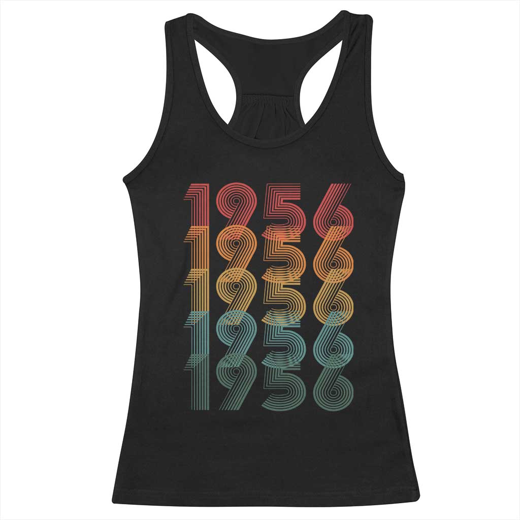 70th Birthday Racerback Tank Top Vintage 1956 Retro 70 Years Old Birthday TS11 Black Print Your Wear