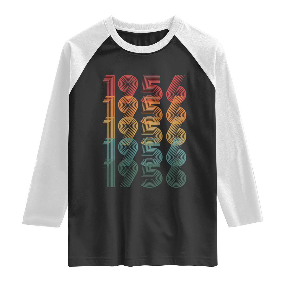 70th Birthday Raglan Shirt Vintage 1956 Retro 70 Years Old Birthday TS11 Black White Print Your Wear