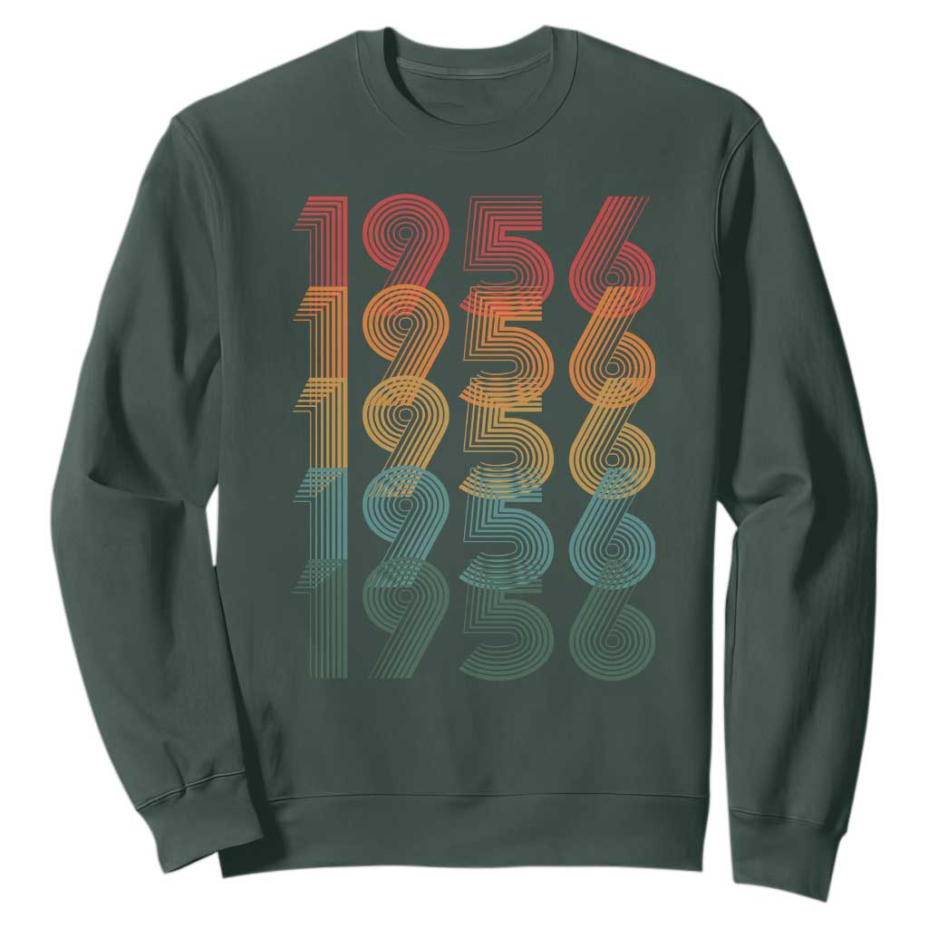 70th Birthday Sweatshirt Vintage 1956 Retro 70 Years Old Birthday TS11 Dark Forest Green Print Your Wear