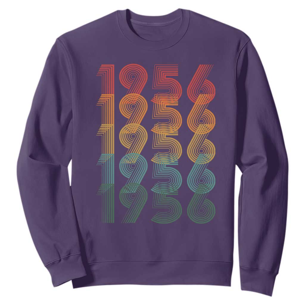 70th Birthday Sweatshirt Vintage 1956 Retro 70 Years Old Birthday TS11 Purple Print Your Wear