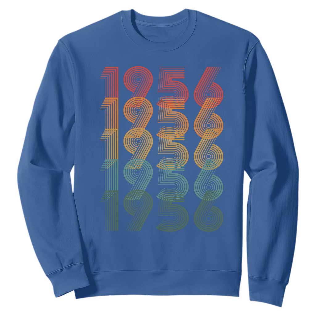 70th Birthday Sweatshirt Vintage 1956 Retro 70 Years Old Birthday TS11 Royal Blue Print Your Wear