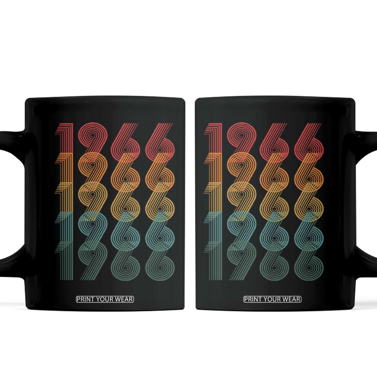 60th Birthday Coffee Mug Vintage 1966 Retro 60 Years Old Birthday TS11 Black Print Your Wear