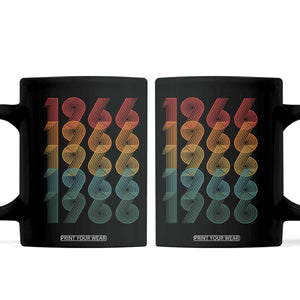 60th Birthday Coffee Mug Vintage 1966 Retro 60 Years Old Birthday TS11 Black Print Your Wear