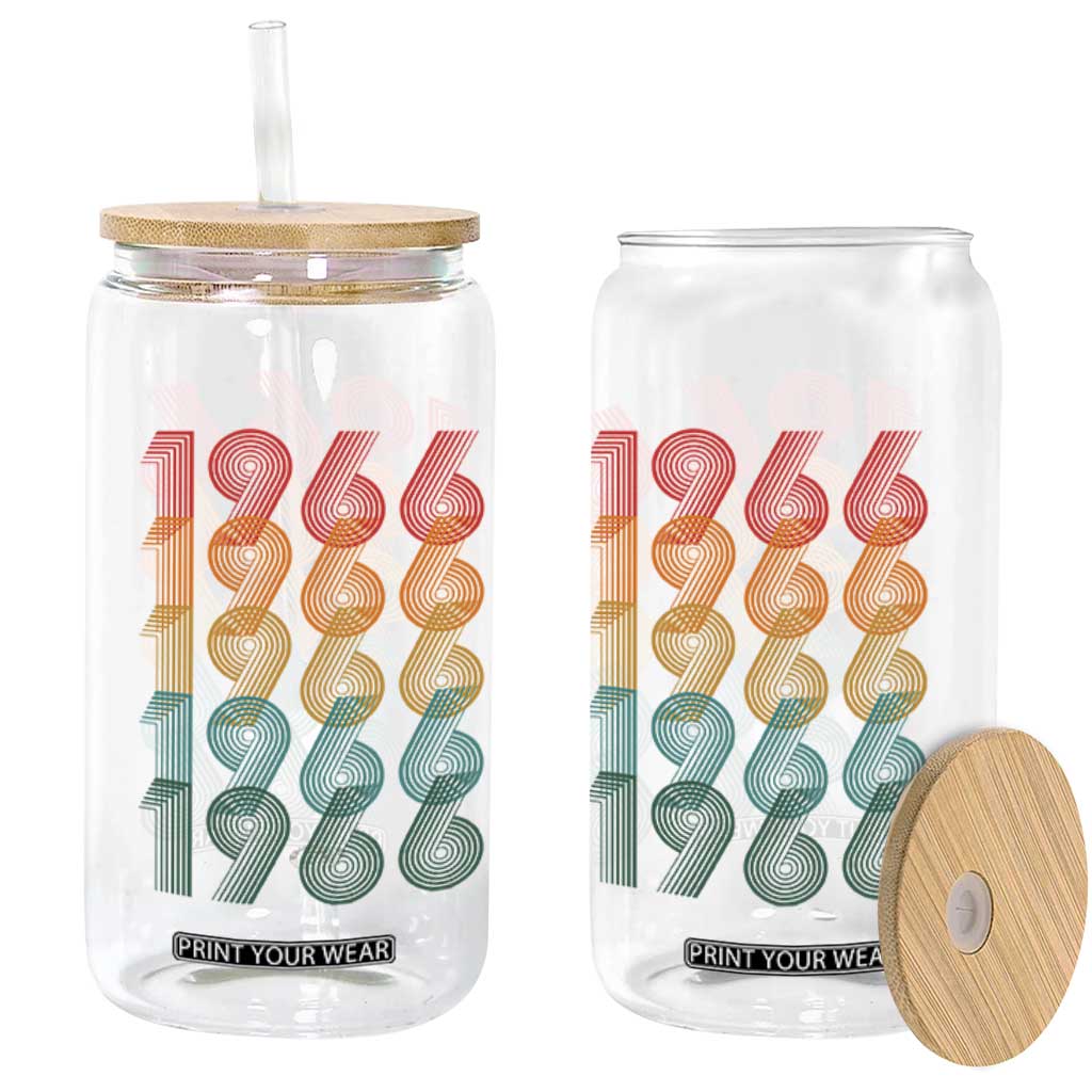 60th Birthday Glass Can Vintage 1966 Retro 60 Years Old Birthday TS11 Print Your Wear