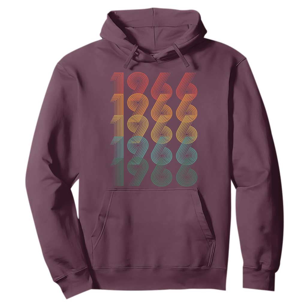 60th Birthday Hoodie Vintage 1966 Retro 60 Years Old Birthday TS11 Maroon Print Your Wear