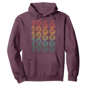 60th Birthday Hoodie Vintage 1966 Retro 60 Years Old Birthday TS11 Maroon Print Your Wear