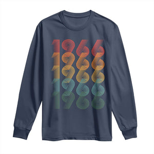 60th Birthday Long Sleeve Shirt Vintage 1966 Retro 60 Years Old Birthday TS11 Navy Print Your Wear