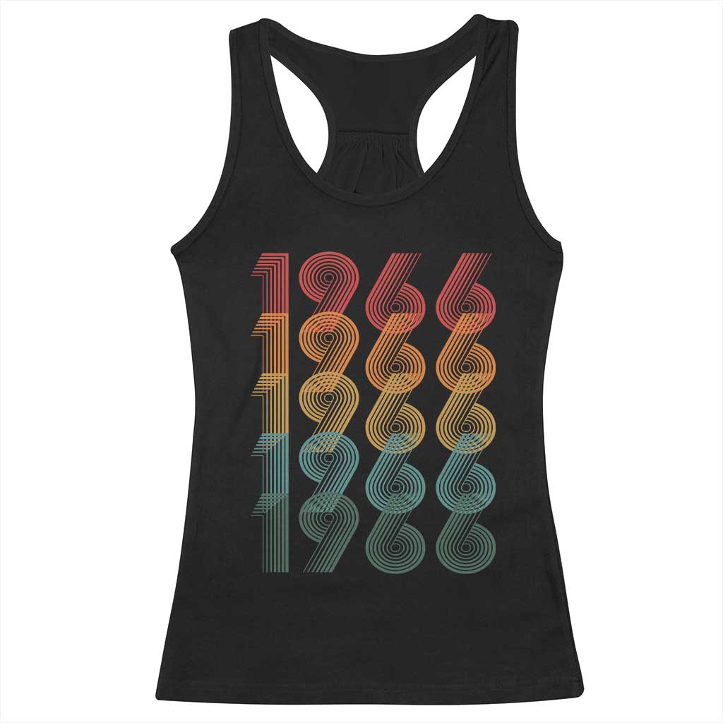 60th Birthday Racerback Tank Top Vintage 1966 Retro 60 Years Old Birthday TS11 Black Print Your Wear