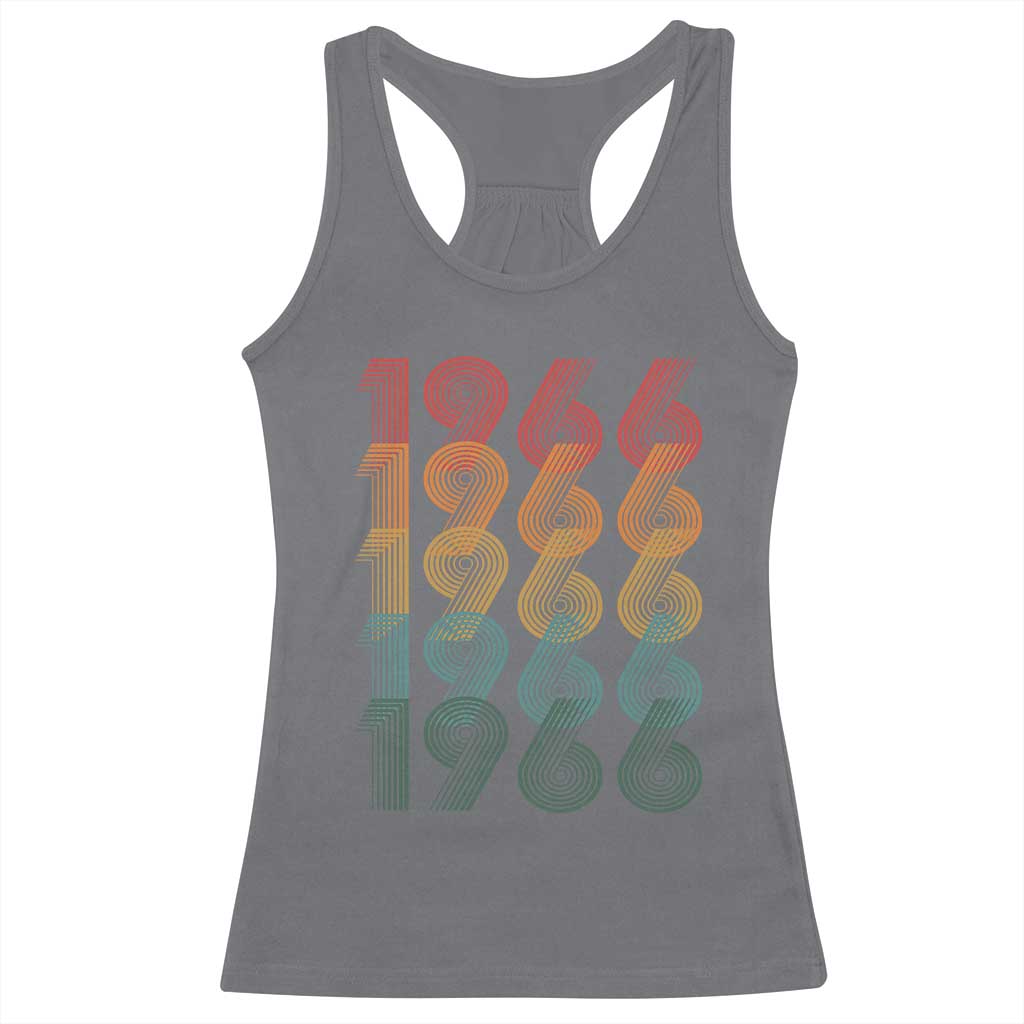 60th Birthday Racerback Tank Top Vintage 1966 Retro 60 Years Old Birthday TS11 Charcoal Print Your Wear