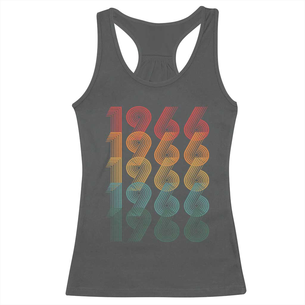 60th Birthday Racerback Tank Top Vintage 1966 Retro 60 Years Old Birthday TS11 Dark Heather Print Your Wear