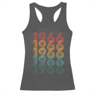 60th Birthday Racerback Tank Top Vintage 1966 Retro 60 Years Old Birthday TS11 Dark Heather Print Your Wear