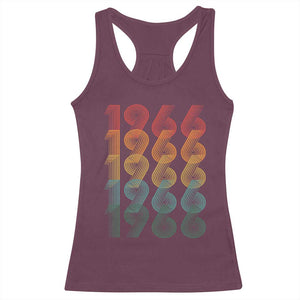 60th Birthday Racerback Tank Top Vintage 1966 Retro 60 Years Old Birthday TS11 Maroon Print Your Wear