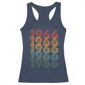 60th Birthday Racerback Tank Top Vintage 1966 Retro 60 Years Old Birthday TS11 Navy Print Your Wear