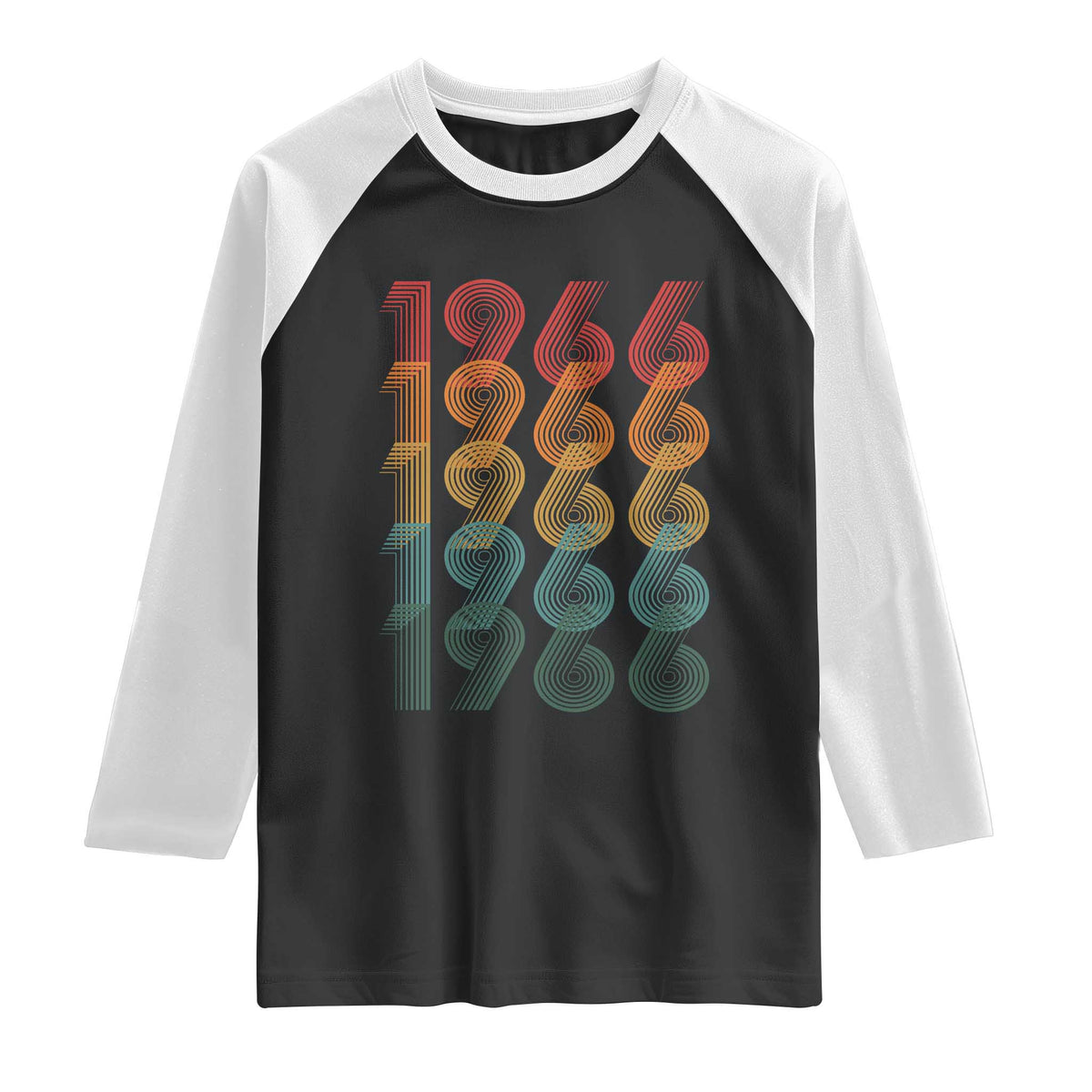 60th Birthday Raglan Shirt Vintage 1966 Retro 60 Years Old Birthday TS11 Black White Print Your Wear