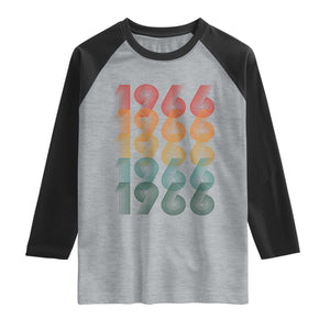 60th Birthday Raglan Shirt Vintage 1966 Retro 60 Years Old Birthday TS11 Heather Gray Black Print Your Wear
