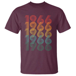60th Birthday T Shirt Vintage 1966 Retro 60 Years Old Birthday TS11 Maroon Print Your Wear