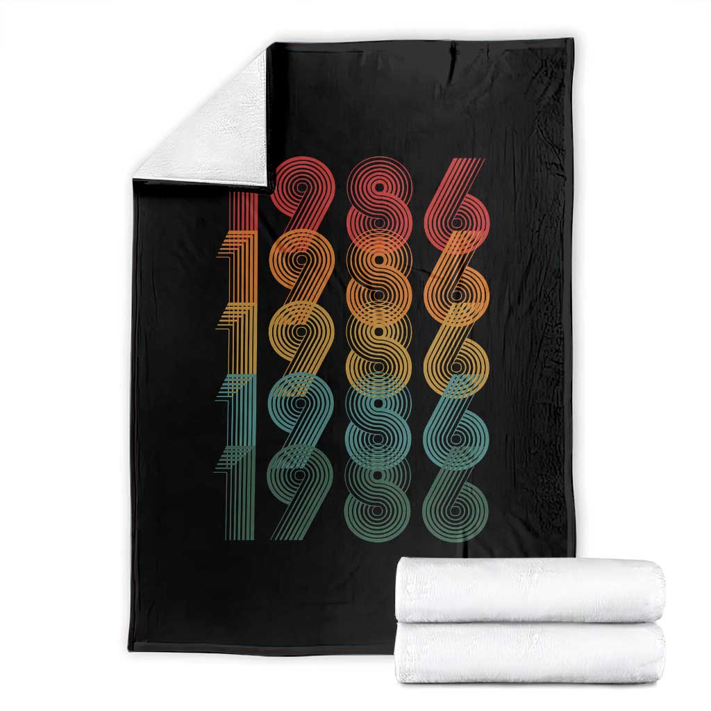40th Birthday Throw Blanket Vintage 1986 Retro 40 Years Old Birthday TS11 Black Print Your Wear