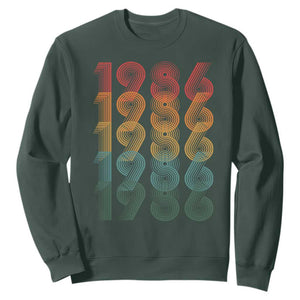 40th Birthday Sweatshirt Vintage 1986 Retro 40 Years Old Birthday TS11 Dark Forest Green Print Your Wear
