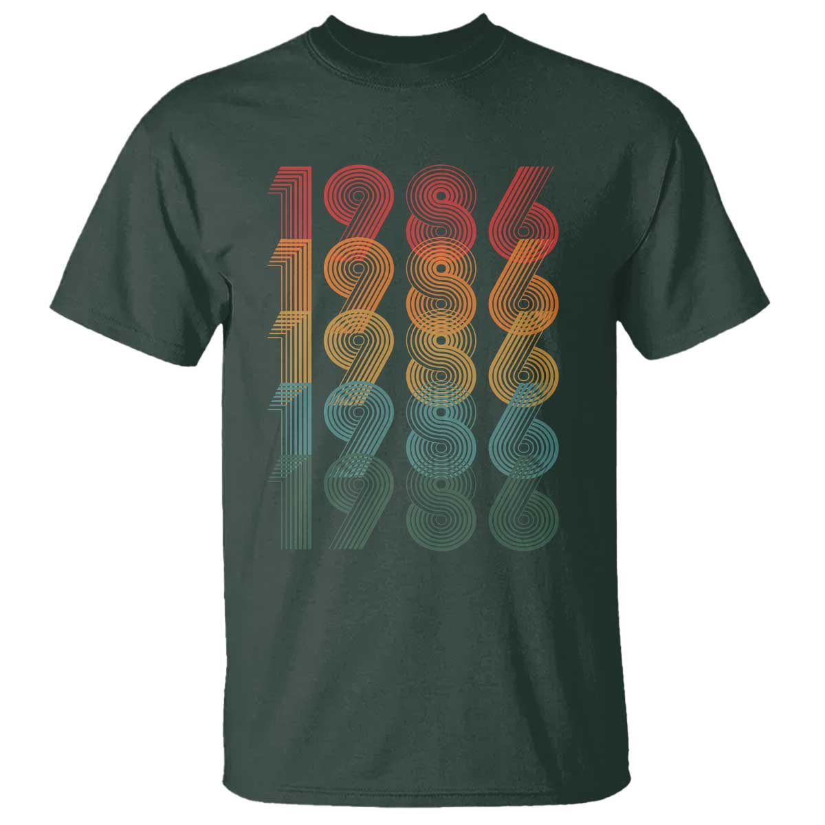 40th Birthday T Shirt Vintage 1986 Retro 40 Years Old Birthday TS11 Dark Forest Green Print Your Wear