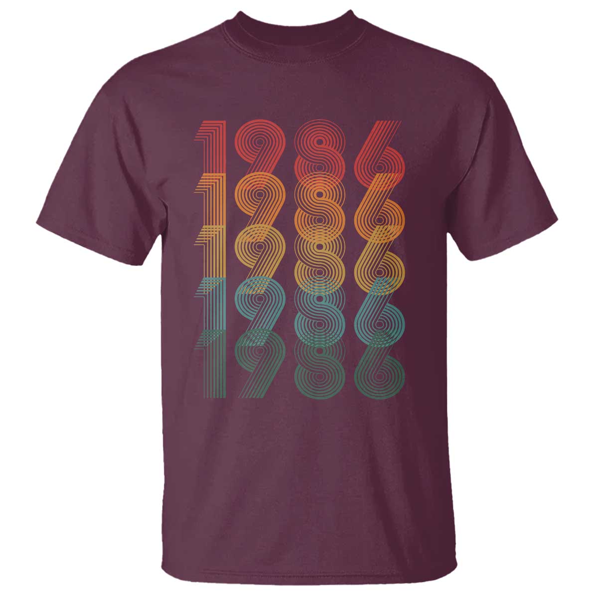 40th Birthday T Shirt Vintage 1986 Retro 40 Years Old Birthday TS11 Maroon Print Your Wear