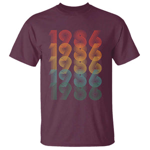 40th Birthday T Shirt Vintage 1986 Retro 40 Years Old Birthday TS11 Maroon Print Your Wear