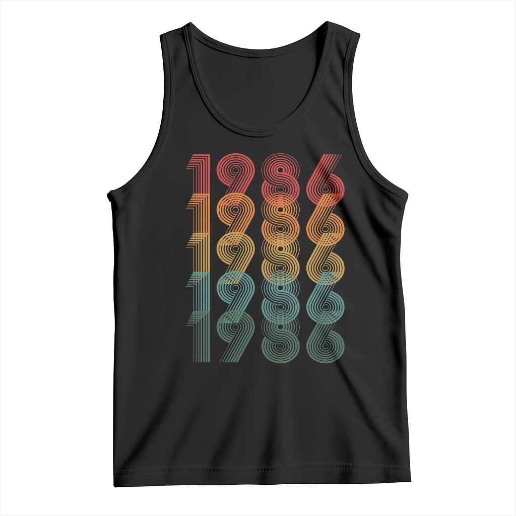 40th Birthday Tank Top Vintage 1986 Retro 40 Years Old Birthday TS11 Black Print Your Wear