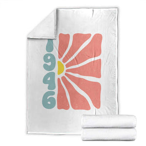 80th Birthday Throw Blanket Vintage 1946 Boho Flowers 80 Years Old Birthday TS11 White Print Your Wear