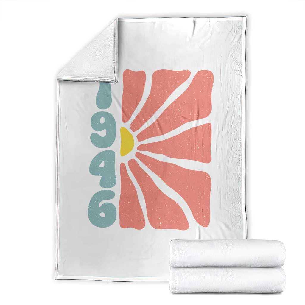 80th Birthday Throw Blanket Vintage 1946 Boho Flowers 80 Years Old Birthday TS11 White Print Your Wear