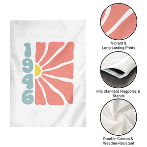 80th Birthday Garden Flag Vintage 1946 Boho Flowers 80 Years Old Birthday TS11 Print Your Wear