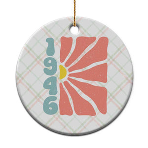 80th Birthday Ceramic Ornament Vintage 1946 Boho Flowers 80 Years Old Birthday TS11 1pc Christmas Plaid Print Your Wear