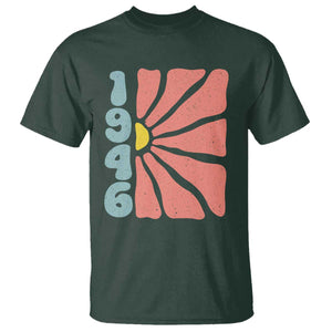 80th Birthday T Shirt Vintage 1946 Boho Flowers 80 Years Old Birthday TS11 Dark Forest Green Print Your Wear
