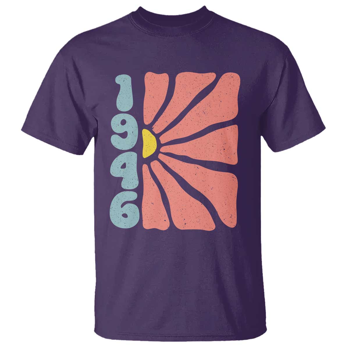 80th Birthday T Shirt Vintage 1946 Boho Flowers 80 Years Old Birthday TS11 Purple Print Your Wear