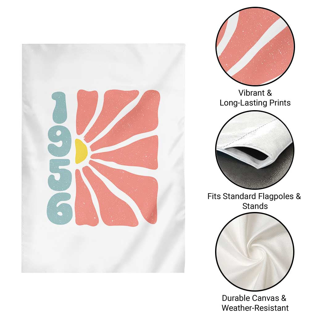70th Birthday Garden Flag Vintage 1956 Boho Flowers 70 Years Old Birthday TS11 Print Your Wear