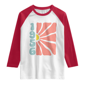 70th Birthday Raglan Shirt Vintage 1956 Boho Flowers 70 Years Old Birthday TS11 White Red Print Your Wear