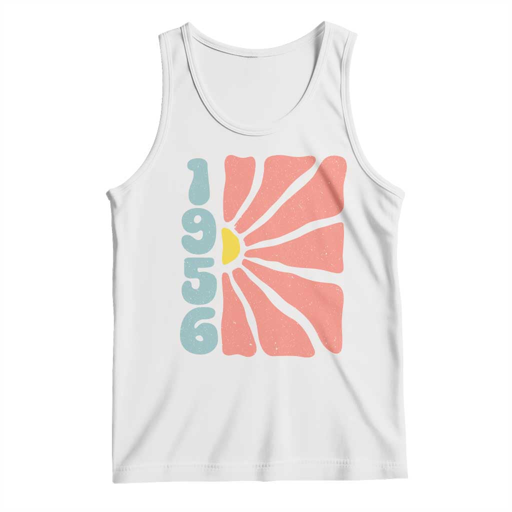 70th Birthday Tank Top Vintage 1956 Boho Flowers 70 Years Old Birthday TS11 White Print Your Wear
