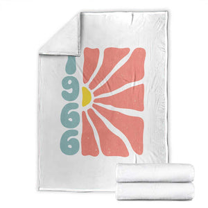 60th Birthday Throw Blanket Vintage 1966 Boho Flowers 60 Years Old Birthday TS11 White Print Your Wear