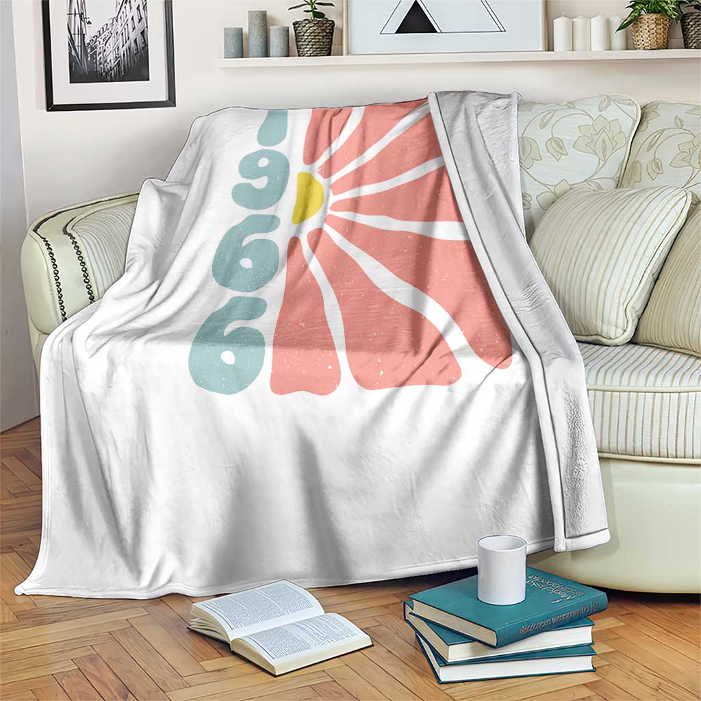 60th Birthday Throw Blanket Vintage 1966 Boho Flowers 60 Years Old Birthday TS11 Print Your Wear