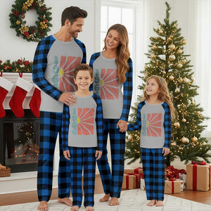 60th Birthday Plaid Pajama Set Vintage 1966 Boho Flowers 60 Years Old Birthday TS11 Blue Plaid Print Your Wear