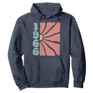 60th Birthday Hoodie Vintage 1966 Boho Flowers 60 Years Old Birthday TS11 Navy Print Your Wear