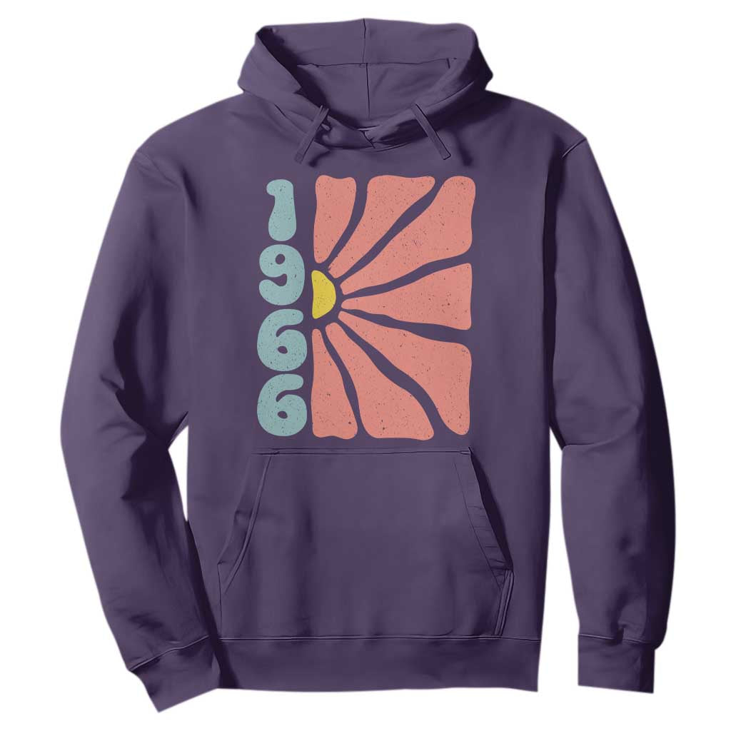 60th Birthday Hoodie Vintage 1966 Boho Flowers 60 Years Old Birthday TS11 Purple Print Your Wear