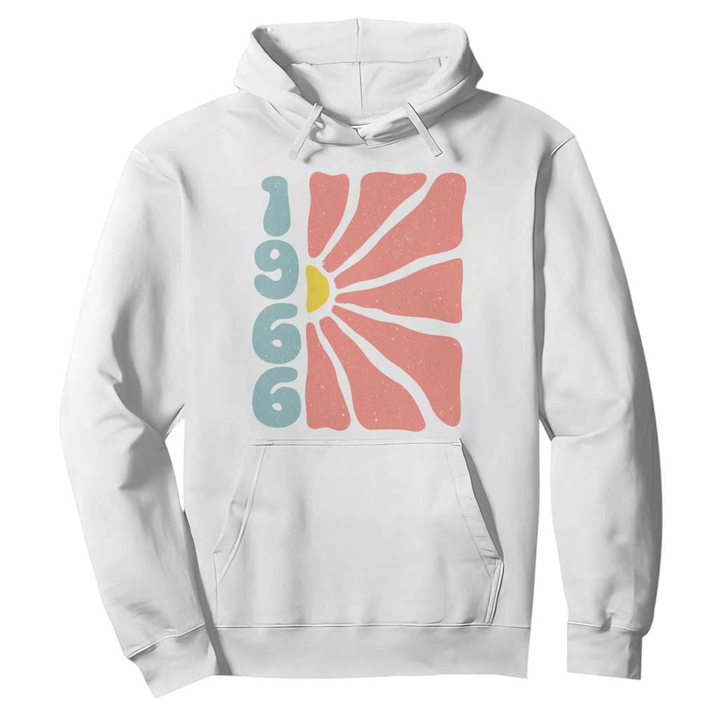 60th Birthday Hoodie Vintage 1966 Boho Flowers 60 Years Old Birthday TS11 White Print Your Wear
