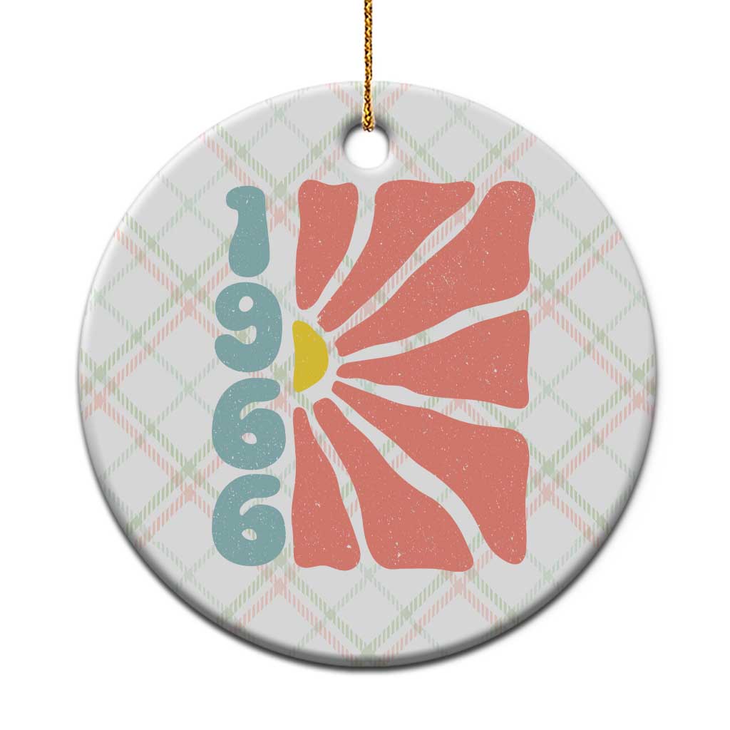 60th Birthday Ceramic Ornament Vintage 1966 Boho Flowers 60 Years Old Birthday TS11 1pc Christmas Plaid Print Your Wear